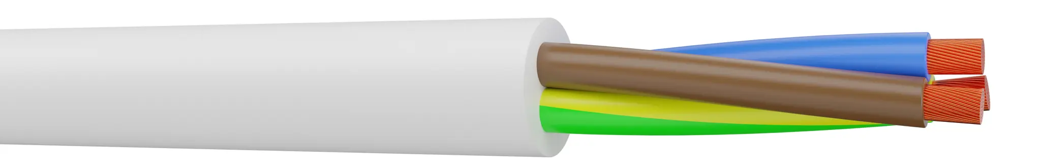 Produktfoto 1 von AXINDUS H05VV-F Netzkabel, 2-adrig Weiß x 0,75 mm²,  50m, 300/500 V, PVC