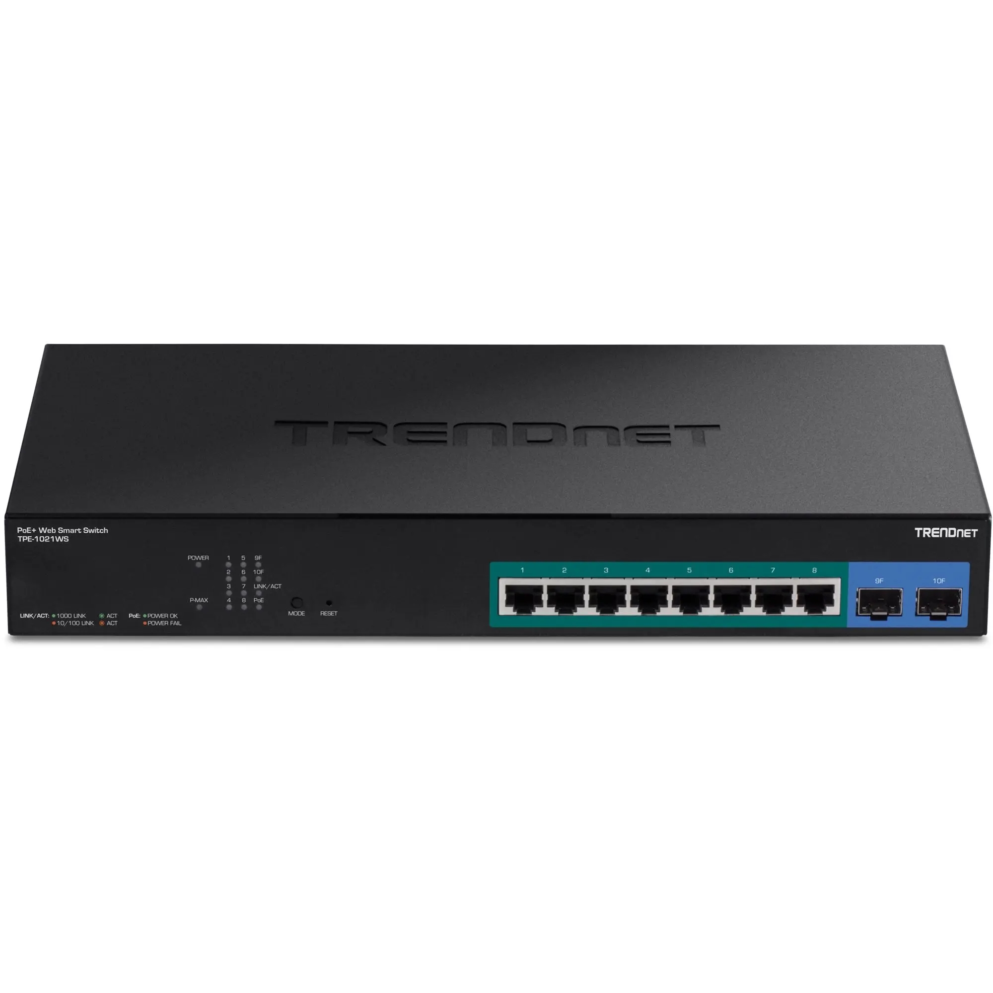 Produktfoto 1 von Trendnet TPE-1021WS Gigabit-Switch PoE 10-Port Managed, Smart