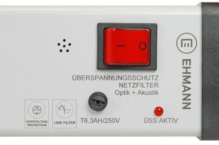Produktfoto 1 von Ehmann 207 Typ F - Deutscher Schutzleiterkontakt Steckdosenleiste, 5-fach 16A CEE 7/7 Deutscher Schuko / Französisch, 3m