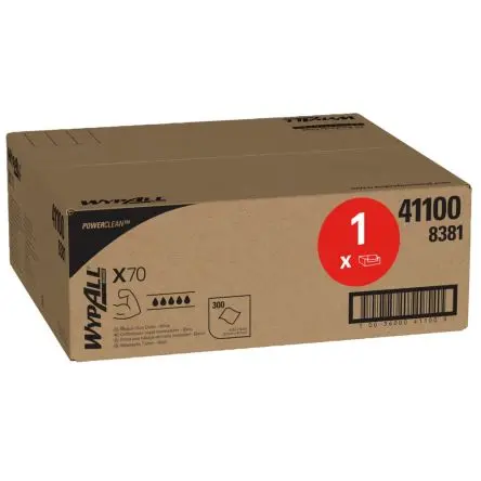 Produktfoto 1 von WYPALL WypAll® X70 Power Clean™ 8381 Lappen für Industrielle Reinigung Rahmenklemme Trocken 300 pro Paket Stk. Weiß, 421