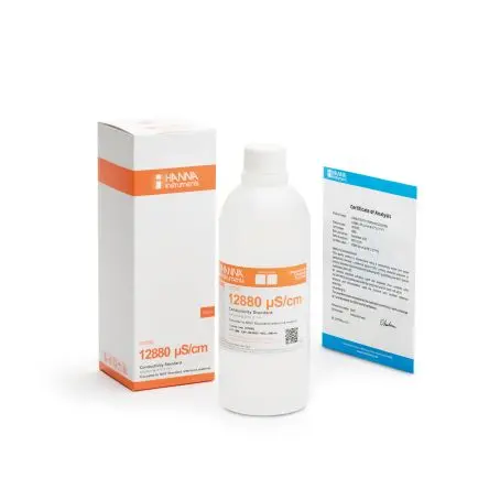Hanna Instruments Leitfähigkeit Pufferlösung 12880 μS/cm, 460 ml Flasche 7 pH