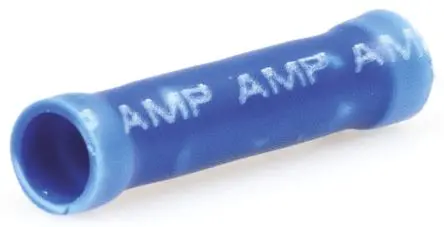 Produktfoto 1 von TE Connectivity PLASTI-GRIP Kabelspleißverbinder, Scharnier, Blau Isoliert, Ø 4.32 mm Zinn, Ges.L 27.05mm, 16 AWG max.