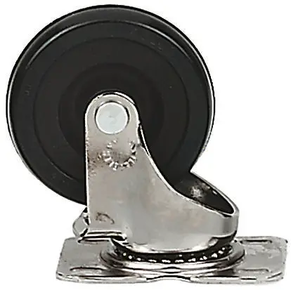 Revvo Drehlager Lenkrolle, Rad ø 100mm, 100kg, Ges H. 139mm, Rad B. 35mm, 135 x 110mm, Platte, Gummi-Material