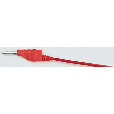 Produktfoto 1 von Staubli Steckverbinder-Messleitung 15A Stecker / Stecker, Rot Silikon-isoliert 1 m, 30 V ac, 60V dc