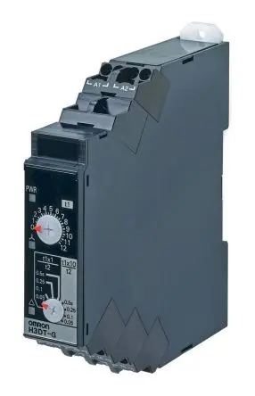 Produktfoto 1 von Omron H3DT Zeitrelais, DIN-Hutschiene 24 to 240 V 24V ac, 240 V ac, 1 to 120 s, 2 Kont. 1, 1-poliger Umschalter