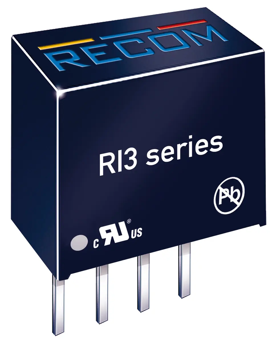 Recom RI3 DC/DC-Wandler 3W 24 V dc IN, 15V dc OUT / 200mA Durchsteckmontage 1kV dc isoliert