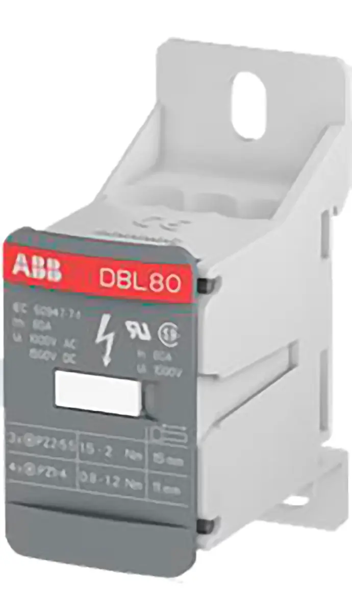 Produktfoto 1 von Entrelec Verteilerblock 7-polig / 1.5 kV dc 80A, Polyamid Grau, IP20