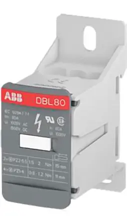 Produktfoto 1 von Entrelec Verteilerblock 7-polig / 1.5kV dc 80A, Polyamid Grau, IP20