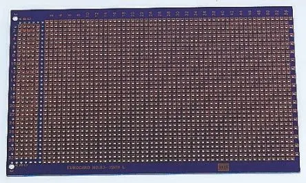 Produktfoto 1 von Vero Technologies Lochrasterplatine, Raster 2.5 mm, PCB-Bohrung 1 mm 54 x 34 160 mm Epoxid Glasfaser-Laminat FR4 100mm