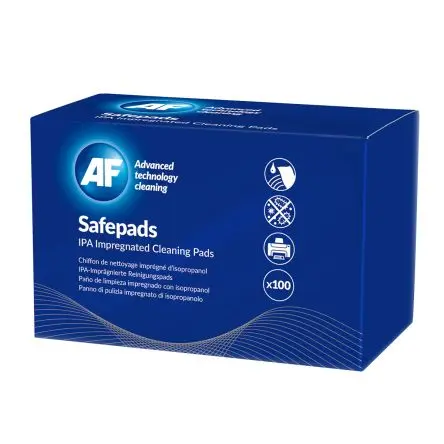 Produktfoto 1 von Electrolube SafePads Feucht Isopropanol, Weiß Packung, 135 x 215 mm, 100 pro Paket Tücher pro Packung
