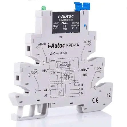 Produktfoto 1 von i-Autoc KSMD Halbleiter-Interfacerelais DIN-Hutschiene Leiterplatten-Anschlussklemme