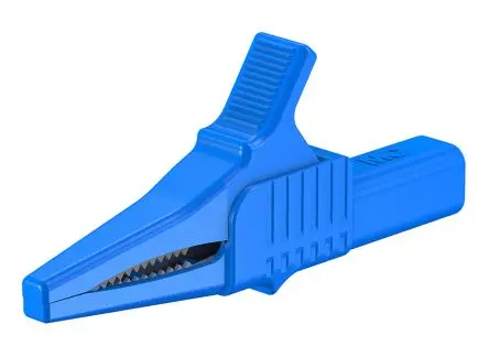 Produktfoto 1 von Staubli Messing 20 mm Krokodilklemme, Blau, 32A Nylon Isoliert