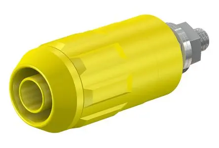 Produktfoto 1 von Staubli 4 mm Buchse Gelb Buchse für Laborstecker, Kontakt Nickel, 1000V, 600 V 20A Bolzen