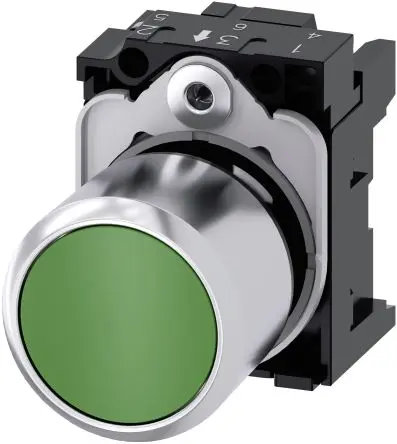 Produktfoto 1 von Siemens SIRIUS ACT Drucktastenkopf Ø 22 mm, Grün Tastend Rund Rund Metall, IP66