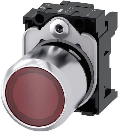 Produktfoto 1 von Siemens SIRIUS ACT Drucktastenkopf Ø 22 mm, Rot Tastend Rund Rund Metall, IP66