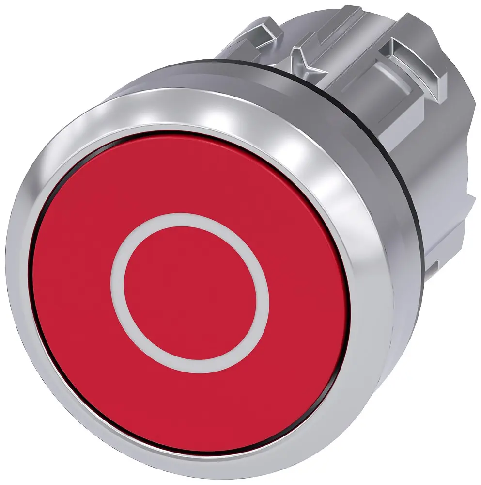 Siemens SIRIUS ACT Drucktastenkopf Ø 22 mm, Rot Tastend Rund Rund Metall, IP66