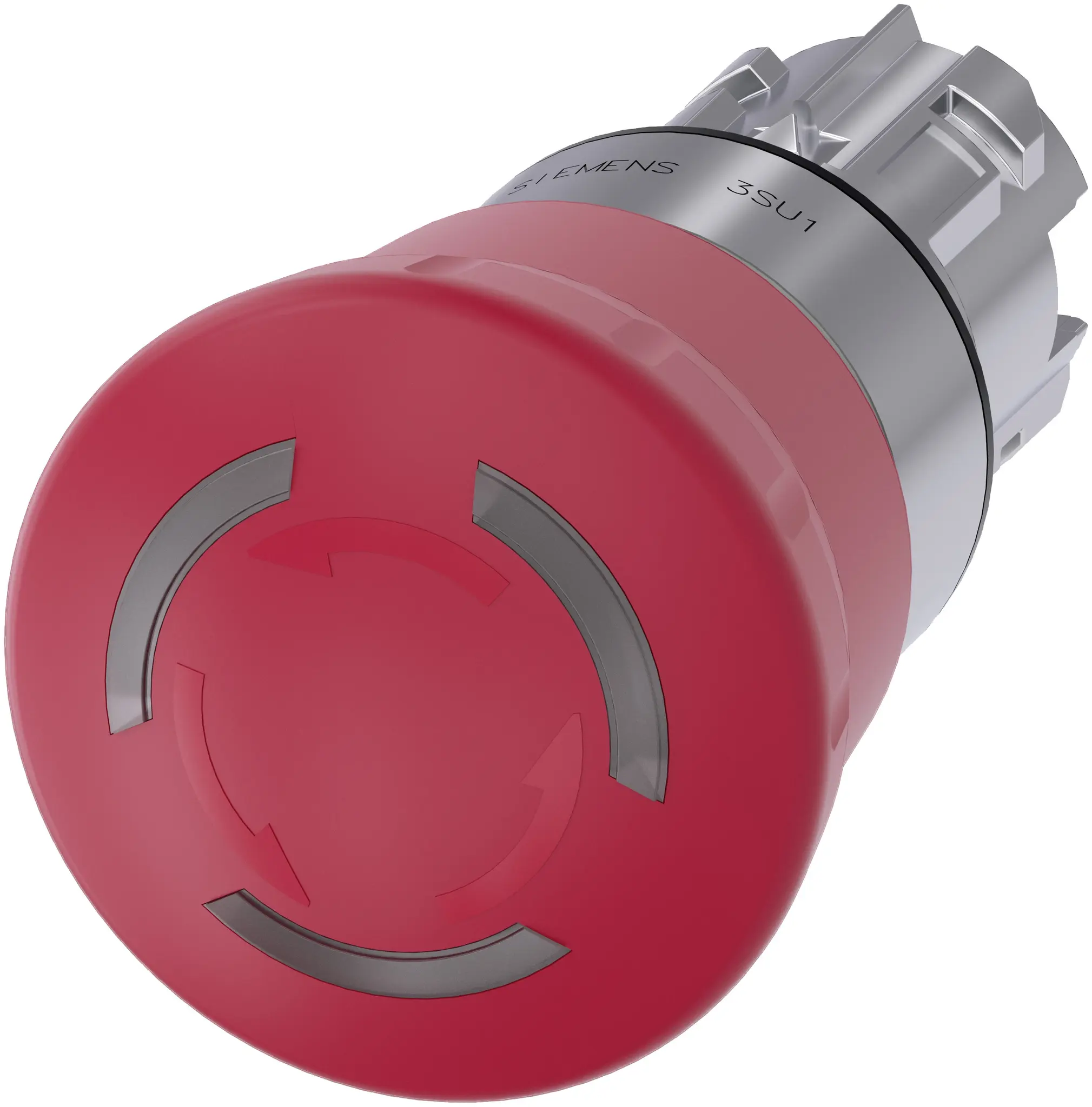 Produktfoto 1 von Siemens SIRIUS ACT 3SU10 Not-Aus-Schalter, 22 mm, Rot, Drehfreigabe, Pilzkopf, Metall, IP66, IP40, IP69K, 40 mm