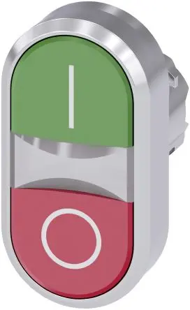 Produktfoto 1 von Siemens SIRIUS ACT Drucktastenkopf Ø 22 mm, Grün, Rot Tastend Rund Tropfen Metall, IP66