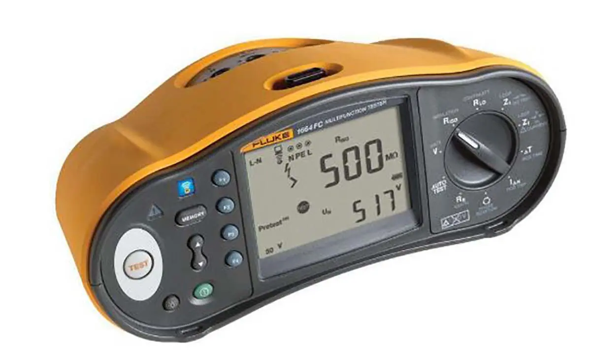 Produktfoto 1 von Fluke 1664FC Multifunktionsprüfgerät Phase-Erde, Phase-Neutral autom.RCD Test 50 V, 100 V, 250 V, 500 V, 1000 V RCD
