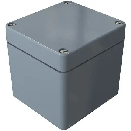 Produktfoto 1 von Rose GFK Polyester Gehäuse Glasfaserverstärktes Polyestergehäuse Grau Außenmaß 80 x 75 x 75.5mm IP66