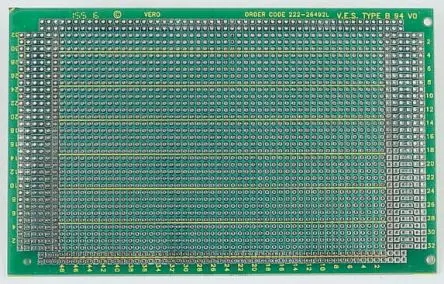 Vero Technologies Lochrasterplatine, Raster 2.54 mm, PCB-Bohrung 1.02 mm 42 x 38 1.6 mm 160 mm Epoxid Glasfaser-Laminat