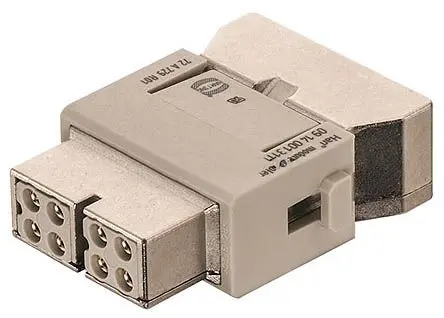 Produktfoto 1 von HARTING HAN Modular Modul für robusten Stromversorgungsstecker Buchse, 4-polig 10A, Kabel, Steckverbindermodul für Han