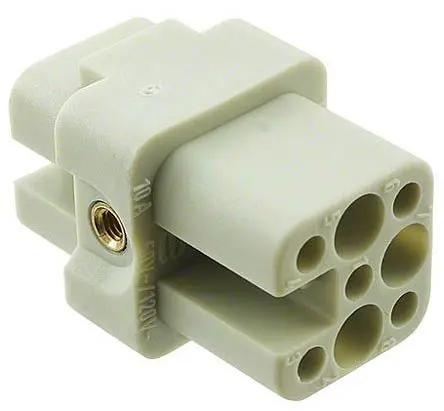 Produktfoto 1 von HARTING Han D Industrie-Steckverbinder Kontakteinsatz Buchse, 7-polig 10A, Kabel, Steckverbindereinsatz
