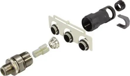 Produktfoto 1 von HARTING M12 M12 M12 Rundsteckverbinder Stecker 4-polig Stecker 4A Kabel IP65, IP67