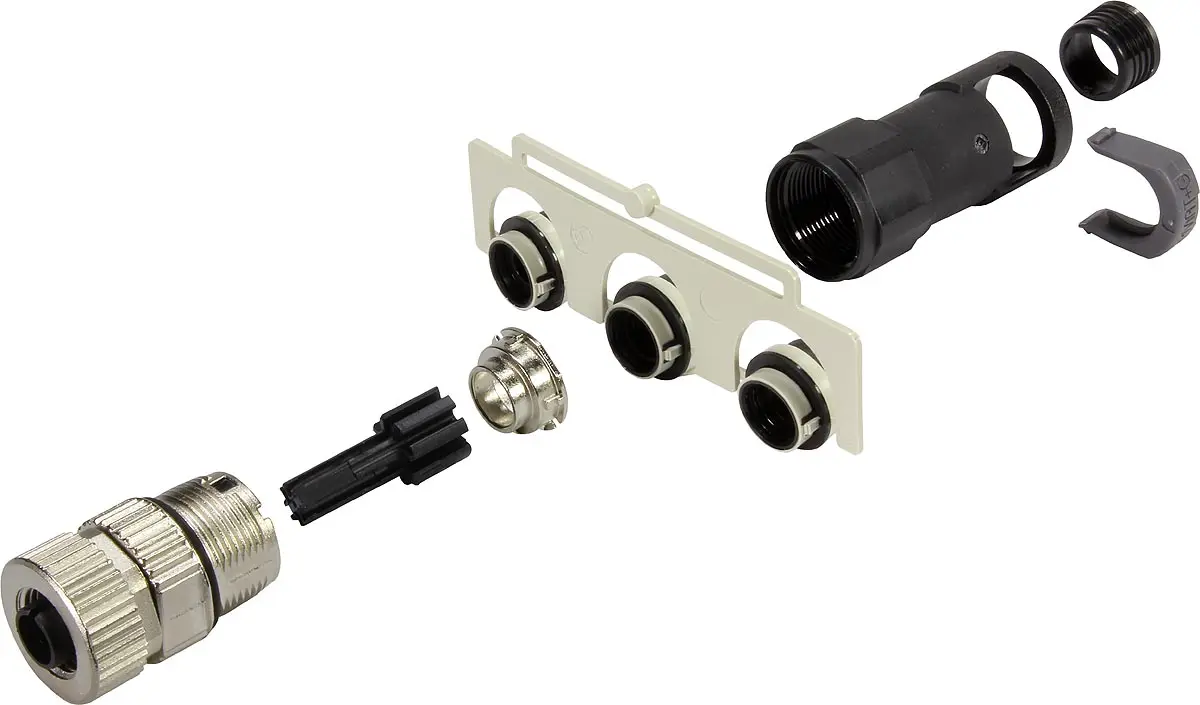 Produktfoto 1 von HARTING M12 M12 M12 Rundsteckverbinder Stecker 5-polig Buchse 4A Kabel IP65, IP40