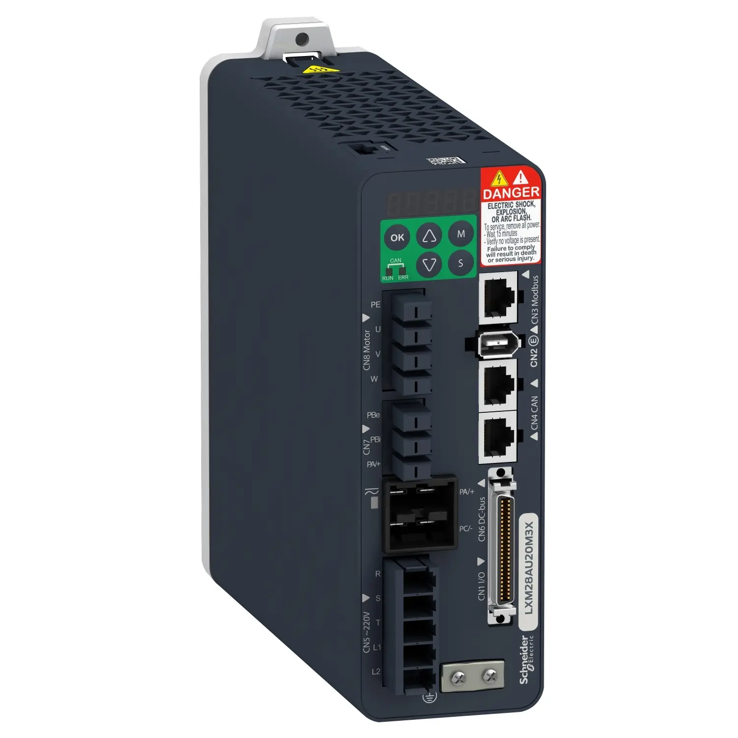 Produktfoto 1 von Schneider Electric Servoantrieb, 3-phasig, 200/255 V, Bewegung, Encoderfeedback-Steuerung / 8.7 A 2 kW, 170 mm x 62 mm x