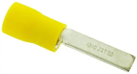 Produktfoto 1 von JST Kabelschuh Flachstift, Isoliert 12 AWG, Gelb, L. 18.6 mm 10 AWG, D. 1 mm