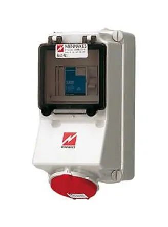 Produktfoto 1 von MENNEKES Leistungssteckverbinder Rot, 40V 4P / 16A, Wand IP44