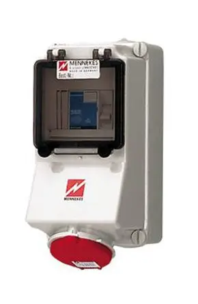 Produktfoto 1 von MENNEKES Leistungssteckverbinder Rot, 40V 5 / 32A, Wand IP44