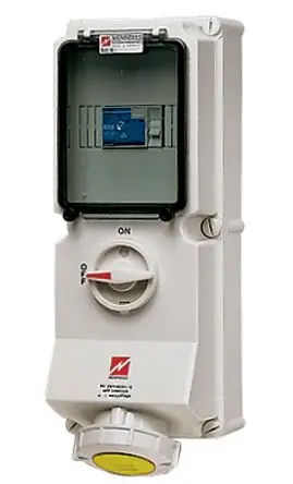 Produktfoto 1 von MENNEKES Leistungssteckverbinder Gelb, 110V 3P / 16A, Wand IP67