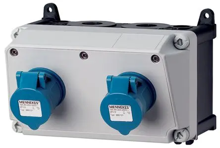 Produktfoto 1 von MENNEKES Kombinationseinheit Blau, 230V 3P / 16A, Wand IP44