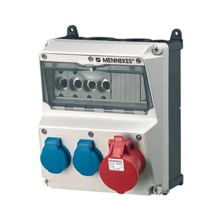 Produktfoto 1 von MENNEKES AMAXX-Buchsenkombination Rot, Blau, 400V 5 / 16A, Wand IP44