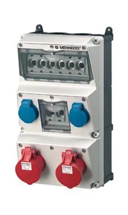 Produktfoto 1 von MENNEKES Netzstecker Rot, Blau 5P, 400V, Wand IP44 16A
