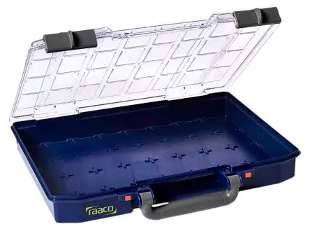 Produktfoto 1 von Raaco Kleinteilebox, Polypropylen Blau, 4 Fächer Verstellbare Fächer, 57 mm x 337mm x 278 mm