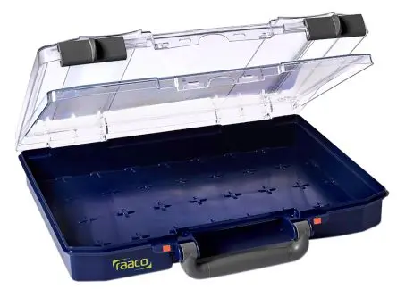 Produktfoto 1 von Raaco Kleinteilebox, Polypropylen Blau Verstellbare Fächer, 58 mm x 337mm x 278 mm