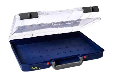 Produktfoto 1 von Raaco Kleinteilebox, Polypropylen Blau, 55 Fächer Verstellbare Fächer, 58 mm x 413mm x 330 mm