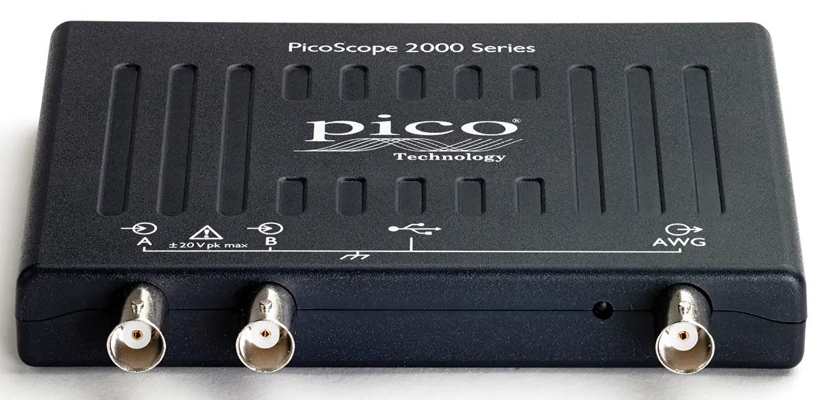 Produktfoto 1 von PicoScope 2000 2206B PC Oszilloskop 2-Kanal Analog 50MHz, DKD/DAkkS-kalibriert CAN, IIC, LIN, RS232, SPI, UART, USB