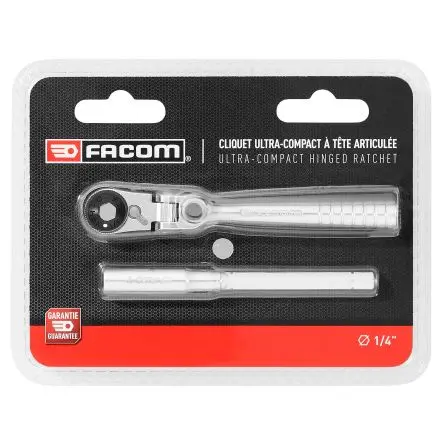 Produktfoto 1 von Facom R.180PB 1/4 in Ratsche Rohr Chrom Vanadium Stahl Schließer (NO), Länge 115mm