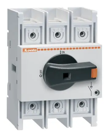Produktfoto 1 von Lovato GA Trennschalter 3-polig Panel 80A 45 kW Schwarz IP20 3-phasig