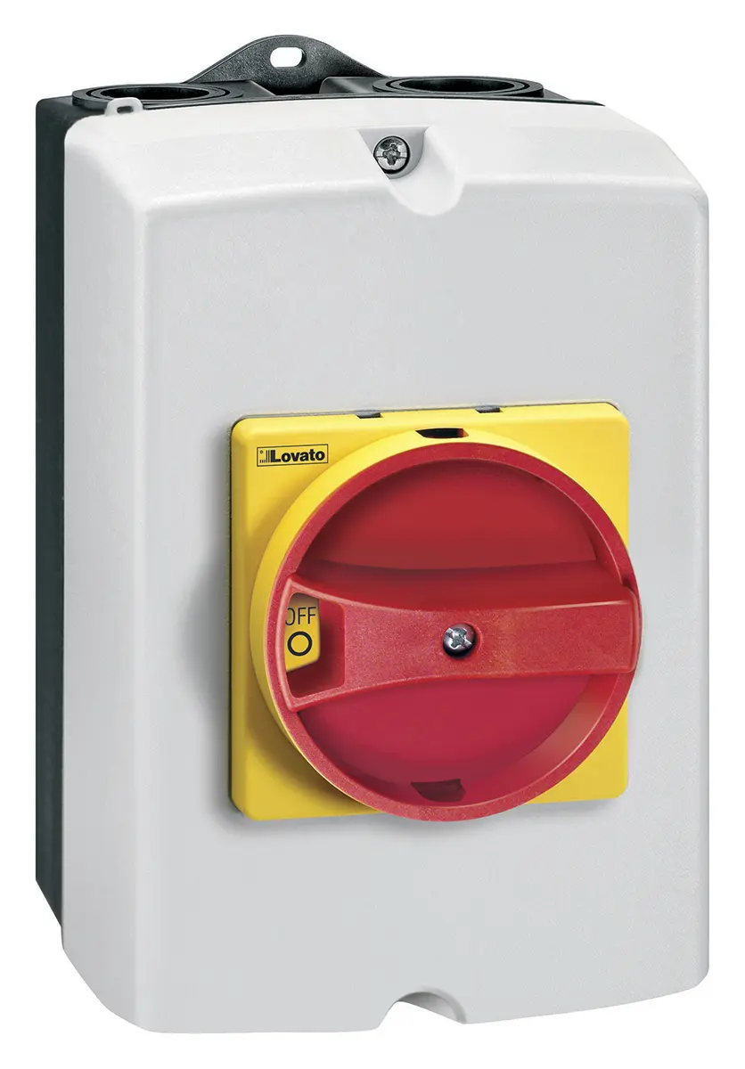 Produktfoto 1 von Lovato GAZ Trennschalter 3-polig 40A Rot/Gelb IP 65 22kW 690V ac 3-phasig 3 Schließer