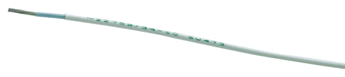 Produktfoto 1 von TE Connectivity Einzeladerleitung 3,31 mm², 12 AWG 100m Weiß ETFE isoliert Ø 2.62mm 37 / 28 AWG Litzen MIL-W-22759