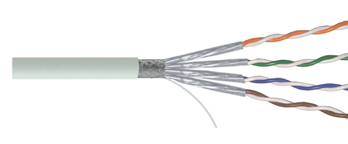 Produktfoto 1 von RS PRO Cat6a Ethernet-Kabel, 100 m, Grau, A Fest, B Fest Abgeschirmt, Polyvinylchlorid