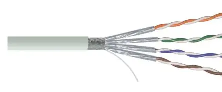 Produktfoto 1 von RS PRO Cat6a Ethernet-Kabel, 100 m, Grau, A Fest, B Fest Abgeschirmt, Polyvinylchlorid