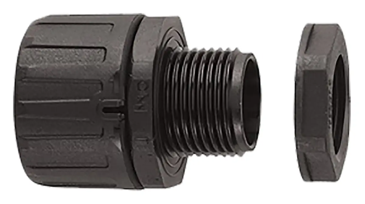 Produktfoto 1 von Flexicon FPA Nylon 6.6 Kabelrohr Befestigung Metrisches Gewinde M12 x 1.5 mm 11 mm Schwarz Schwarz-Finish IP66