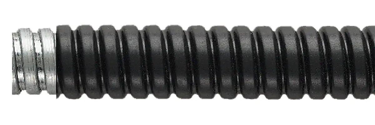 Produktfoto 1 von Flexicon LFHU Leerrohr Stahl, Ø 25mm nom. flexibel, Schwarz A ø 26mm I ø 21.1mm x 10m IP54