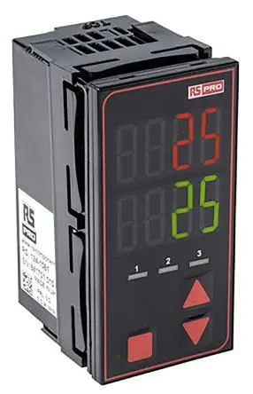 RS PRO MV08 PID Temperaturregler Frontplattenmontage, 3 x Relais Ausgang/ Thermoelement Typ J Eingang 24V ac/dc